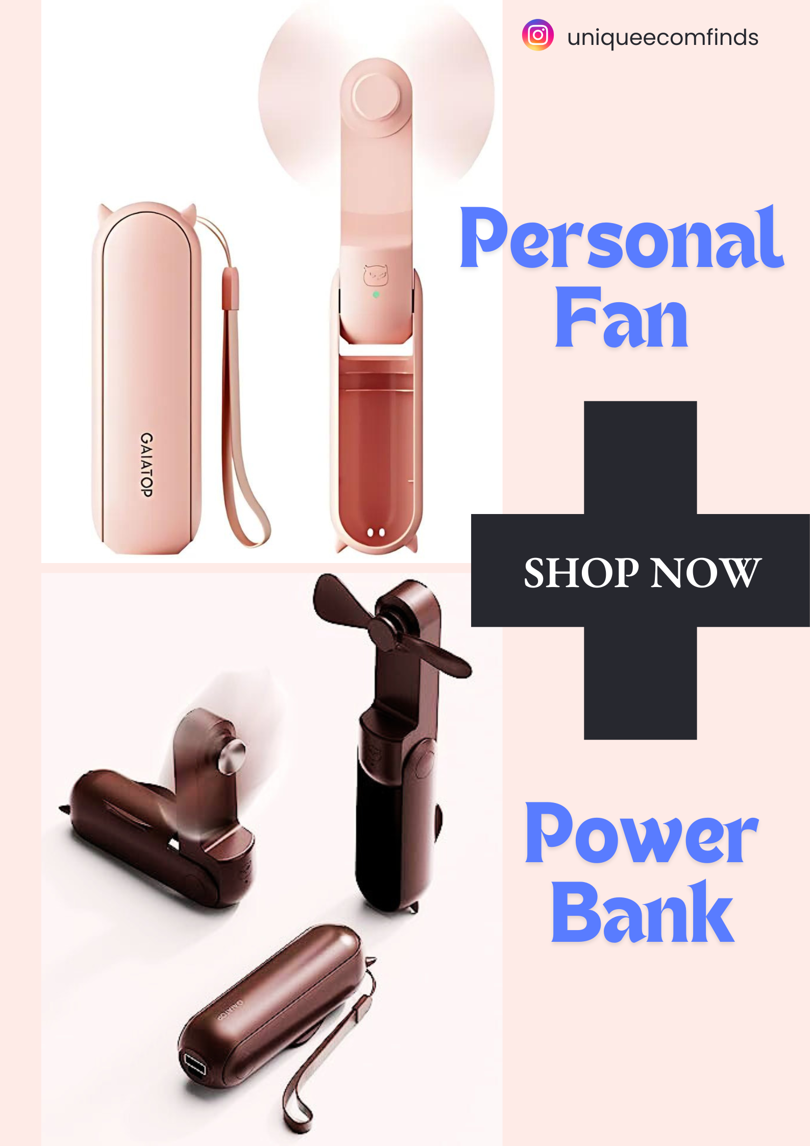 personal fan + power bank combo