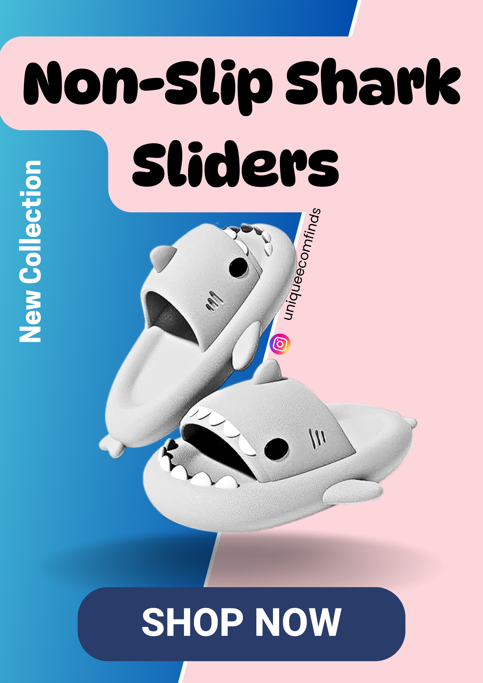 Uniex Shark Slides Soft Bottom Non-Slip Shoes