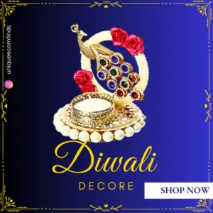 Metal Peacock Floral Decorative Tea Light Candle Holder for Diwali, Navratri, Ganesh Chaturthi, Christmas, New Year- Tea Light Holders for Home Decor - Diwali Decoration Item - Diwali Gift