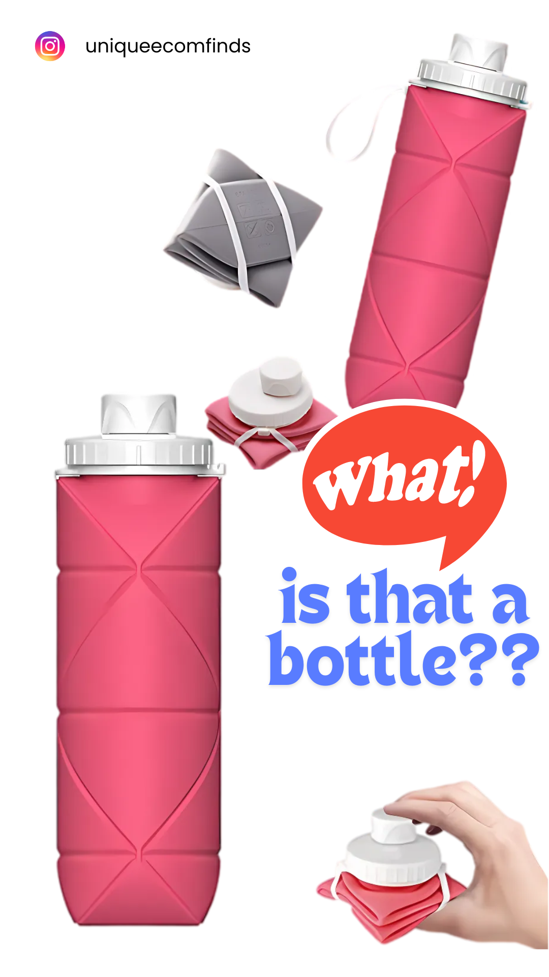 Silicone Foldable Water Bottle For Gym Camping Travel Sports Lightweight