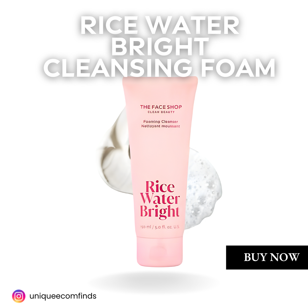 Rice Water Bright Cleansing foam, Korean Skin Care Products For all skin types