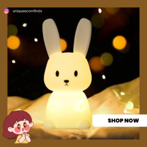 Bunny Night Light For Kids, Cute Animal Night Lamp For Nursery,Kawaii Squishy Silicone Bunny Touch Lights,Portable With Usb Rechargeable, Gifts For Baby Girls And Boys
