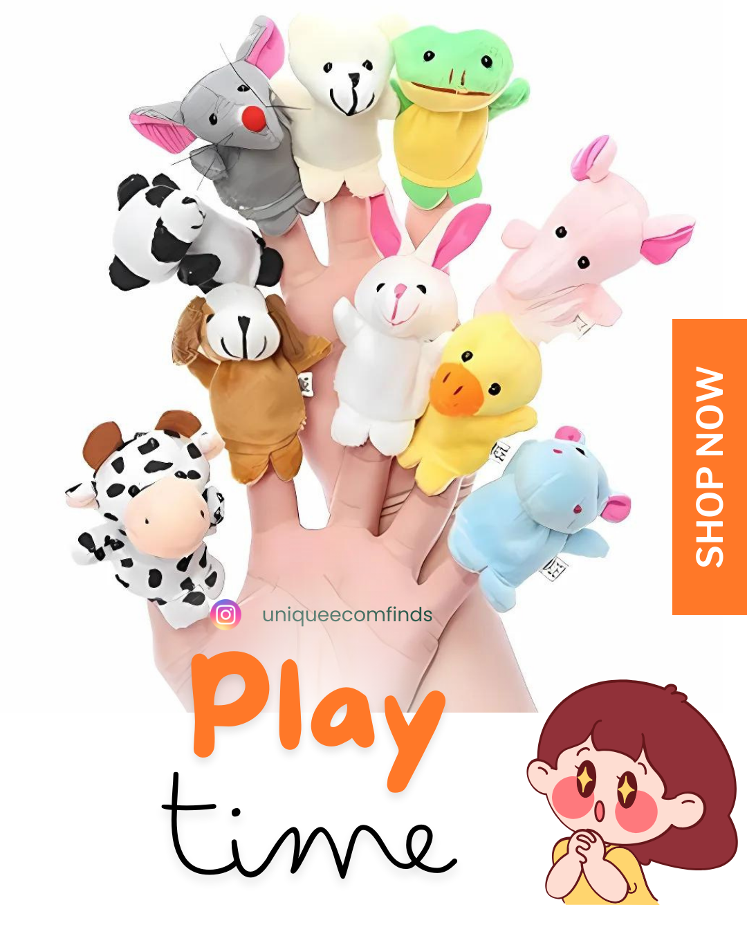 Animal Finger Puppets - Set of10