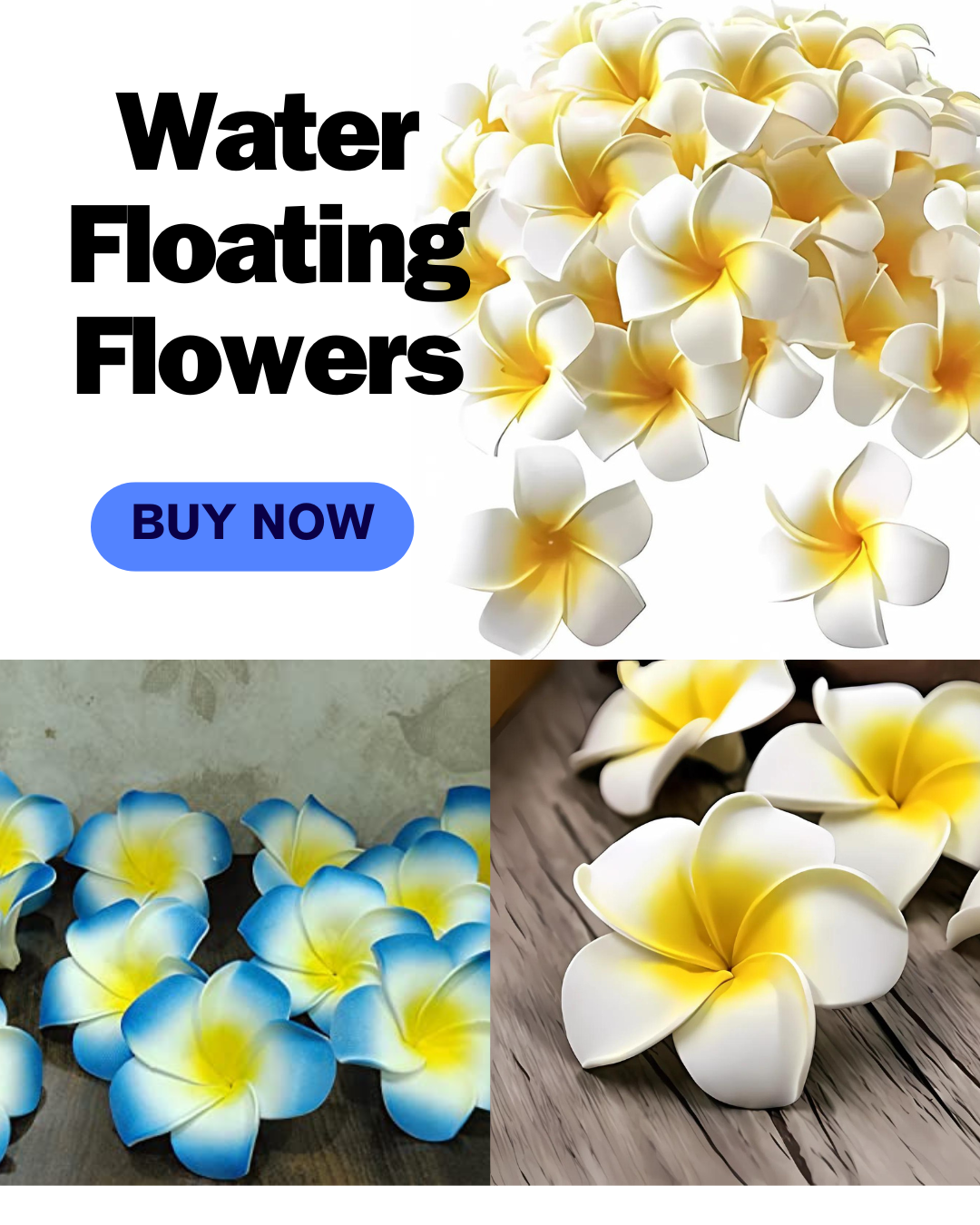 Fake Foam Water Floating Flowers for Pooja Thali, Festival and Events, Home, Table, Badroom, Pooja Room, Diwali Decoration Items